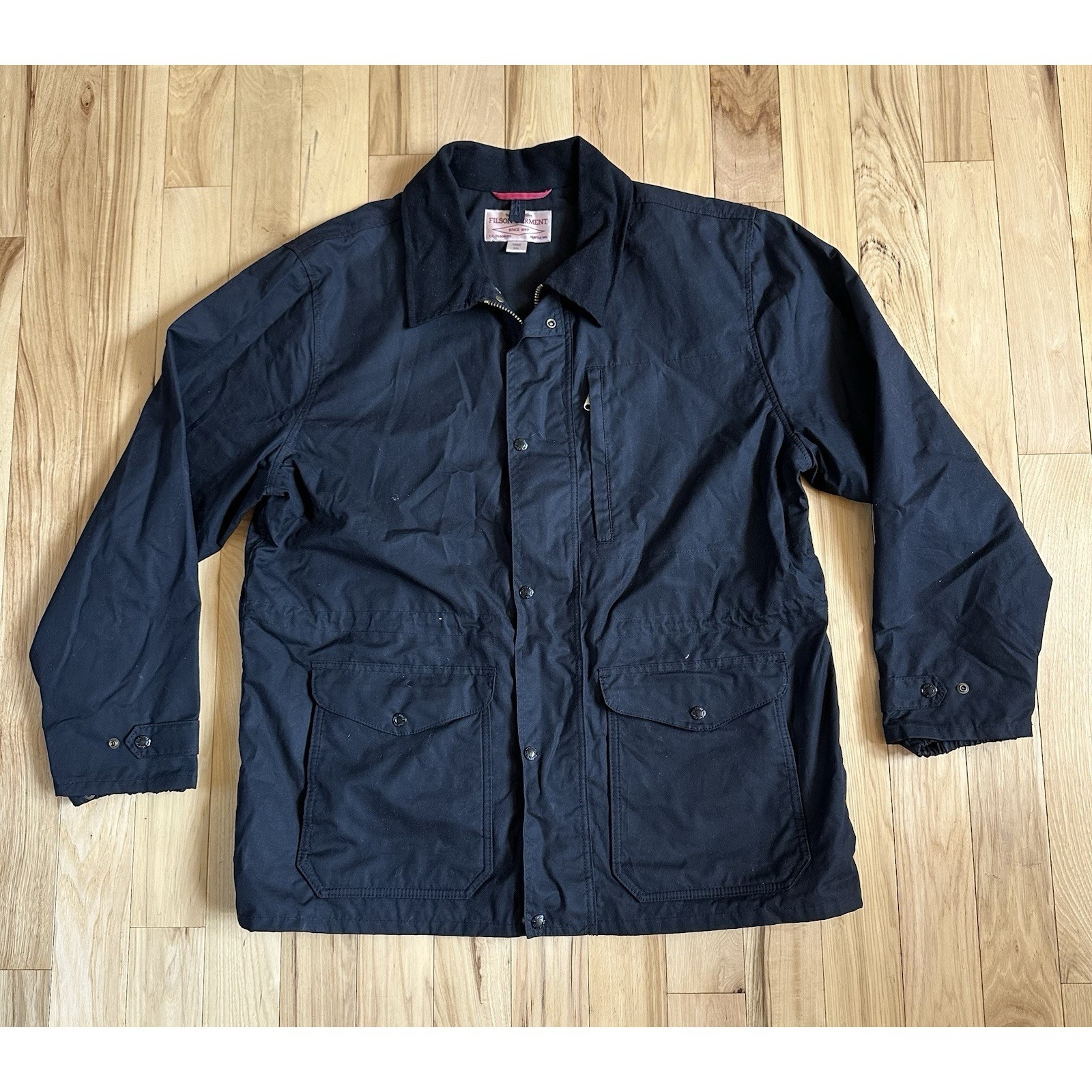 Filson Mile Marker Cover Cloth Waxed Coat Xxl Made In Usa Black Euc